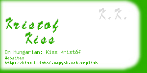 kristof kiss business card