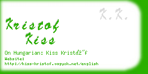 kristof kiss business card